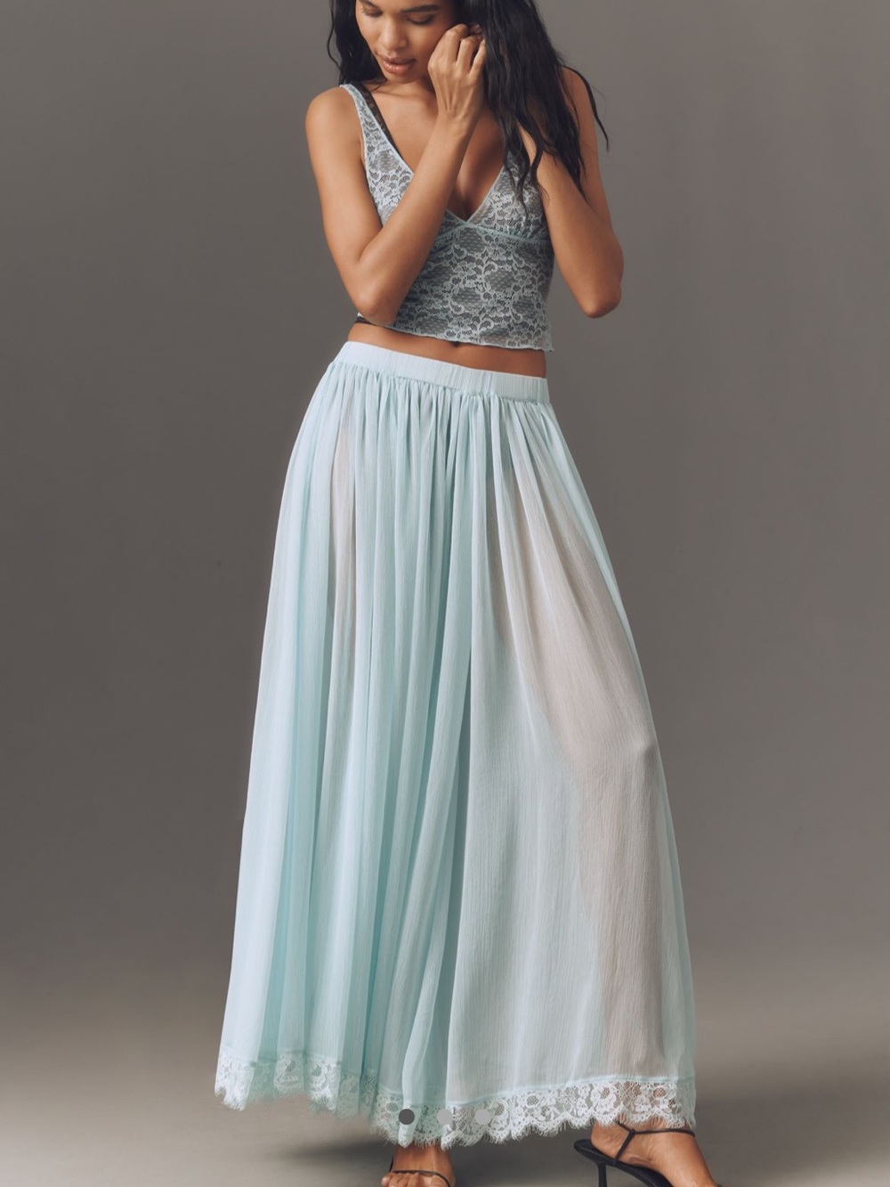 By Anthropologie Sheer Maxi Skirt